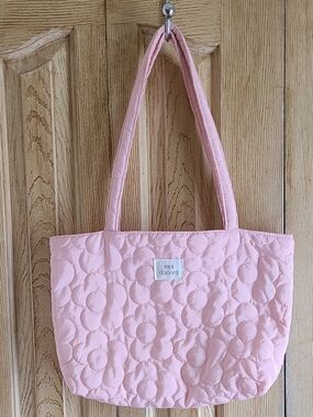 Moi d'abord Quilted Pink Tote Bag